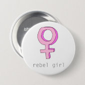Badge Rond 7,6 Cm Bouton rebelle de fille (Devant & derrière)