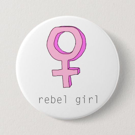 Badge Rond 7,6 Cm Bouton rebelle de fille (Devant)