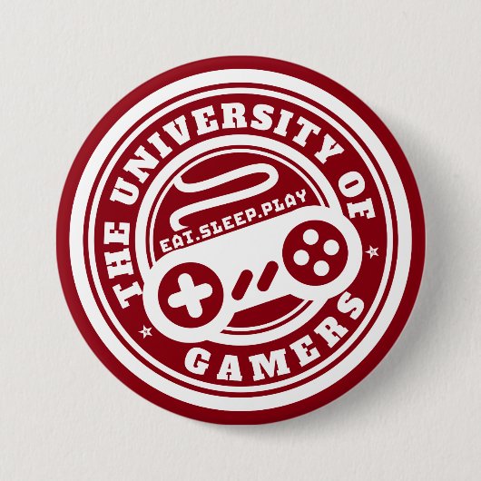Badge Rond 7,6 Cm Bouton Red University of Gamers Seal Gaming (Devant)