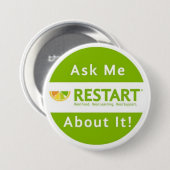 Badge Rond 7,6 Cm Bouton REDÉMARRER l'instructeur (Devant & derrière)