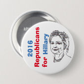 Badge Rond 7,6 Cm Bouton Républicains pour Hillary (Devant & derrière)