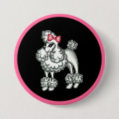 Badge Rond 7,6 Cm Bouton Rétro Caniche (Devant)