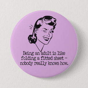 Badge Rond 7,6 Cm Bouton Retro Woman Funny Citation
