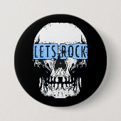 Badge Rond 7,6 Cm Bouton Rock Skull (Devant)