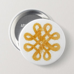 Badge Rond 7,6 Cm Bouton rond à épingler NŒUD CELTIQUE OR