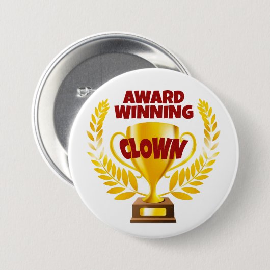 Badge Rond 7,6 Cm Bouton rond - CLOWN de GAIN de RÉCOMPENSE (Devant & derrière)