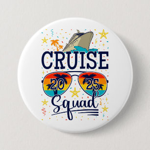 Badge Rond 7,6 Cm Bouton rond Croisière Squad 2025 Croisière Vacance