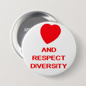 Badge Rond 7,6 Cm Bouton rond de 3 pouces de DIVERSITÉ de RESPECT (Devant & derrière)