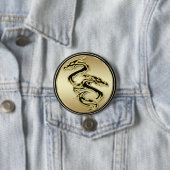 Badge Rond 7,6 Cm Bouton rond de double dragon (En situation)
