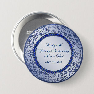 Badge Rond 7,6 Cm Bouton rond du 45e anniversaire du Mariage