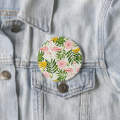 Badge Rond 7,6 Cm Bouton rond Flamant rose d'été tropical (En situation)