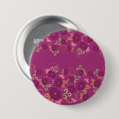 Badge Rond 7,6 Cm Bouton rond fleuri violet (Devant & derrière)