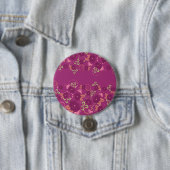 Badge Rond 7,6 Cm Bouton rond fleuri violet (En situation)