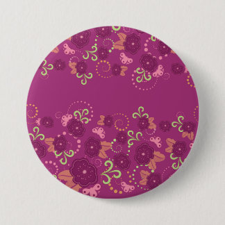 Badge Rond 7,6 Cm Bouton rond fleuri violet