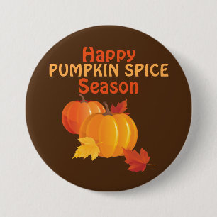 Badge Rond 7,6 Cm Bouton rond grande taille de saison Spice Citrouil