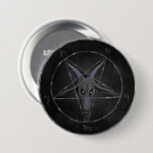 Badge Rond 7,6 Cm Bouton rond gris de Baphomet (Devant & derrière)