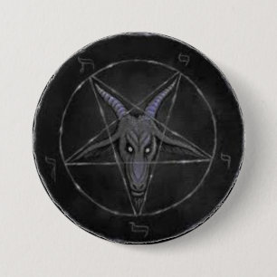 Badge Rond 7,6 Cm Bouton rond gris de Baphomet