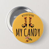 Badge Rond 7,6 Cm Bouton rond Halloween Witch Candy 3 pouces (Devant & derrière)