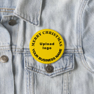 Badge Rond 7,6 Cm Bouton rond jaune pour entreprise de Noël