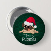 Badge Rond 7,6 Cm Bouton rond Joyeux Pugmas 3 pouces (Devant & derrière)