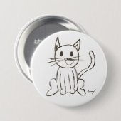 Badge Rond 7,6 Cm Bouton rond Kitty peint (Devant & derrière)
