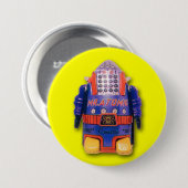 Badge Rond 7,6 Cm Bouton rond M. Atomic Toy Robot (Devant & derrière)