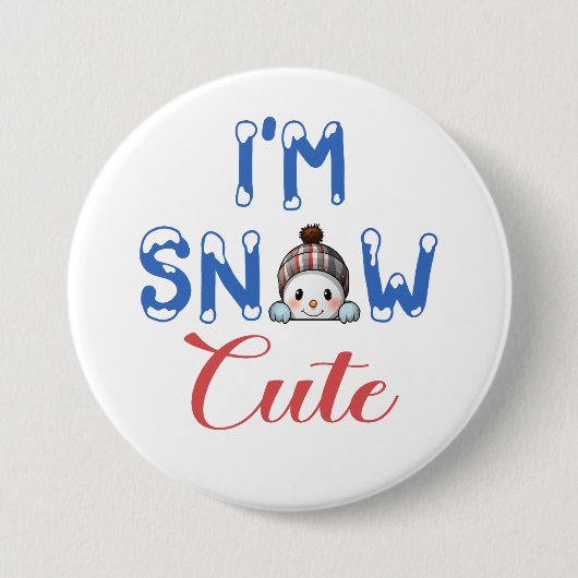 Badge Rond 7,6 Cm Bouton rond mou à neige, grand, 3 pouces (Devant)
