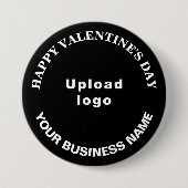 Badge Rond 7,6 Cm Bouton rond noir pour la Saint-Valentin d'affaires (Devant)