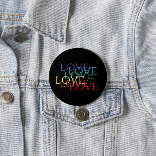 Badge Rond 7,6 Cm Bouton rond RAINBOW LOVE II (En situation)