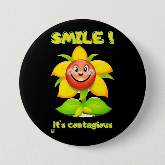 Badge Rond 7,6 Cm Bouton rond "SMILE" (Devant)