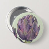 Badge Rond 7,6 Cm Bouton rond vert d'artefact pourpre (Devant & derrière)