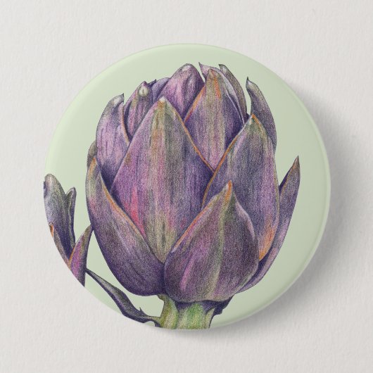 Badge Rond 7,6 Cm Bouton rond vert d'artefact pourpre (Devant)