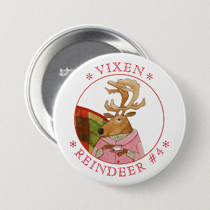 Badge Rond 7,6 Cm Bouton rond VIXEN REINDEER