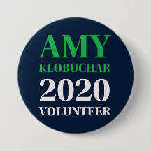 Bouton rond Volontaire Amy Klobuchar 2020
