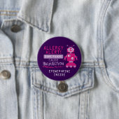 Badge Rond 7,6 Cm Bouton rose d'alerte d'allergie alimentaire de (En situation)