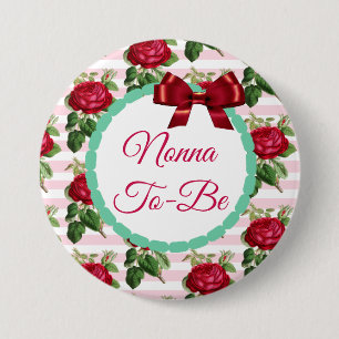 Badge Rond 7,6 Cm Bouton Rose floral chic