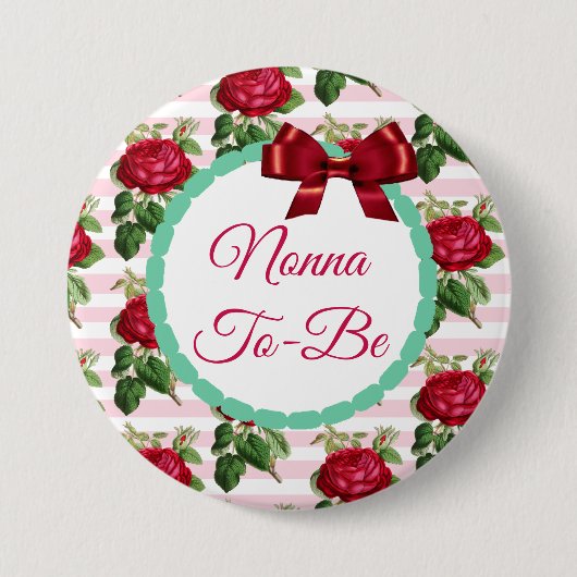 Badge Rond 7,6 Cm Bouton Rose floral chic (Devant)