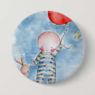 Badge Rond 7,6 Cm Bouton rouge de Baloon