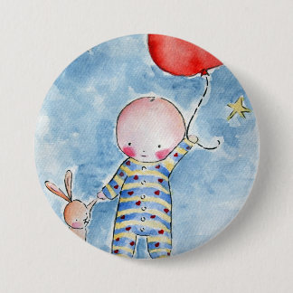Badge Rond 7,6 Cm Bouton rouge de Baloon