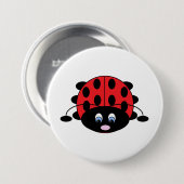 Badge Rond 7,6 Cm Bouton rouge mignon de coccinelle (Devant & derrière)