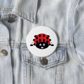 Badge Rond 7,6 Cm Bouton rouge mignon de coccinelle (En situation)