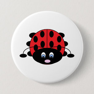 Badge Rond 7,6 Cm Bouton rouge mignon de coccinelle