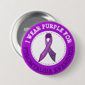 Badge Rond 7,6 Cm Bouton Ruban de sensibilisation à la fibromyalgie  (Devant & derrière)