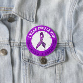 Badge Rond 7,6 Cm Bouton Ruban de sensibilisation à la fibromyalgie  (En situation)