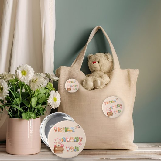 Badge Rond 7,6 Cm Bouton Saint-Valentin mignon | Pensez à vous