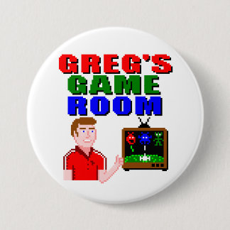 Badge Rond 7,6 Cm Bouton Salle de Jeu de Greg