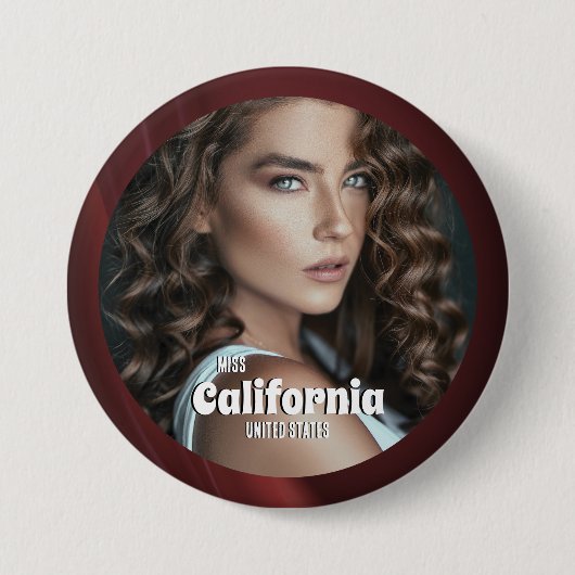 Badge Rond 7,6 Cm Bouton Sangria Shine Pageant (Devant)