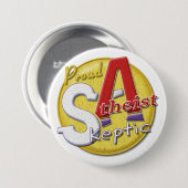 Badge Rond 7,6 Cm Bouton sceptique athée fier (Devant & derrière)