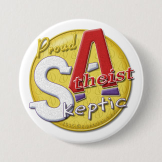 Badge Rond 7,6 Cm Bouton sceptique athée fier