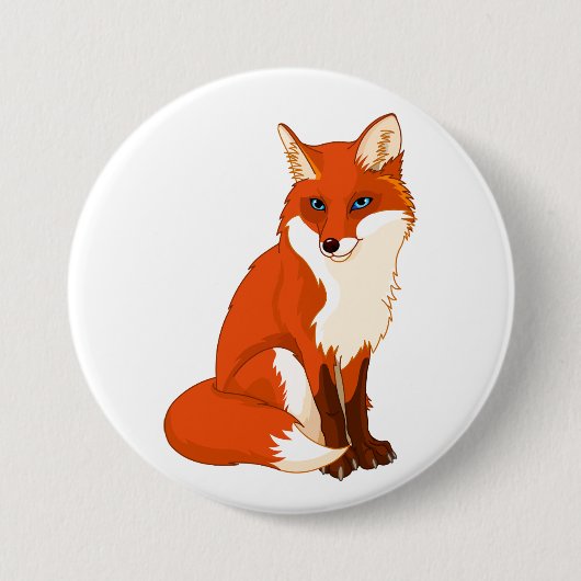 Badge Rond 7,6 Cm Bouton se reposant mignon de Fox (Devant)